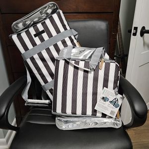 California Innovations 2 Pack Thermal Carrier Black and White Stripe